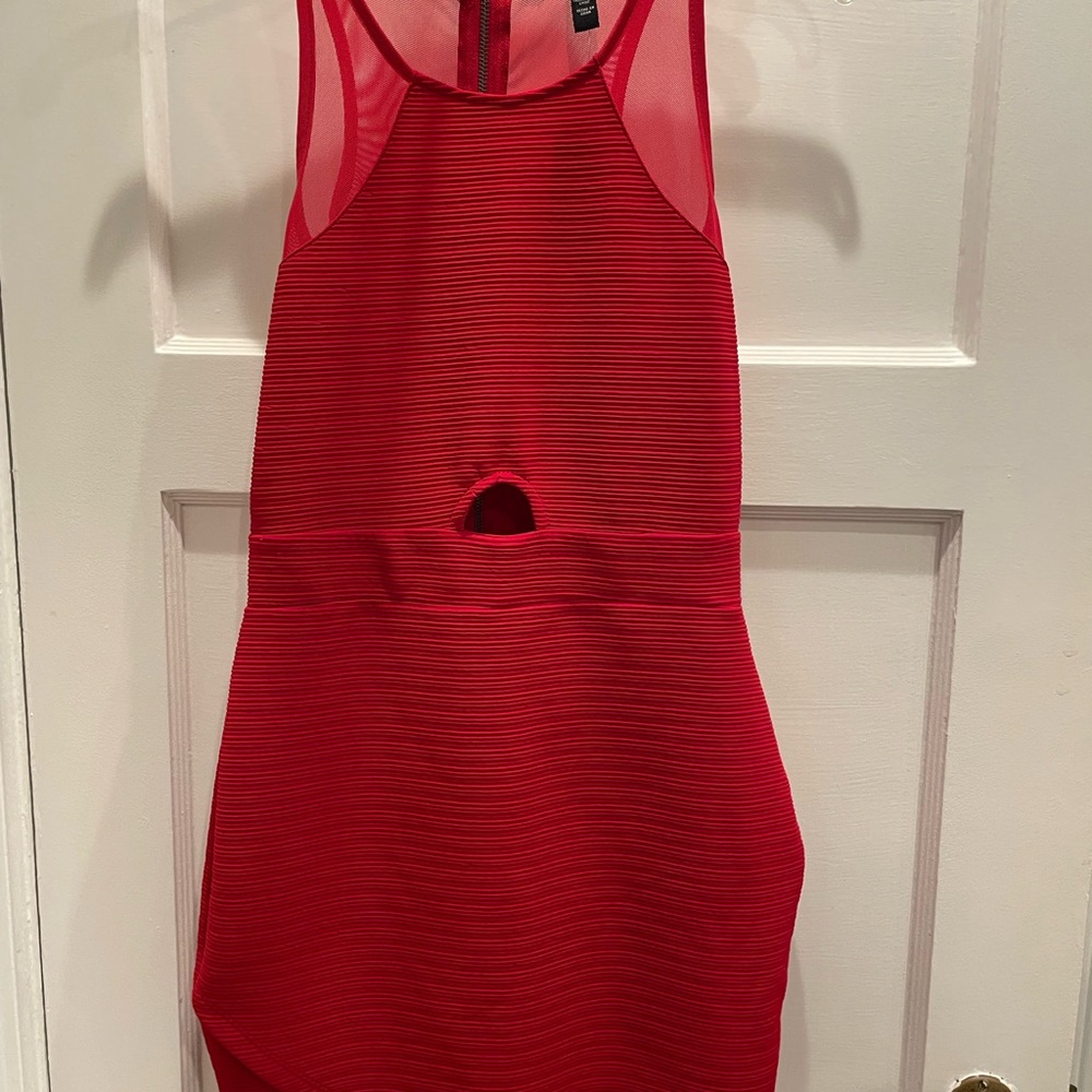 Streetwear Society Vibrant Red Mesh Top